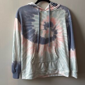 Tie dye sweatshirt blue pink white